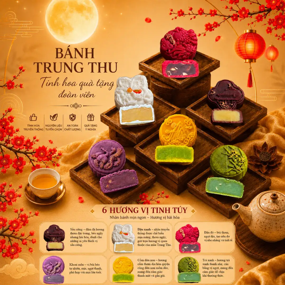 Set Mini Cúng Rằm / Bánh Trung Thu Mini 6 Vị (70g x 6)
