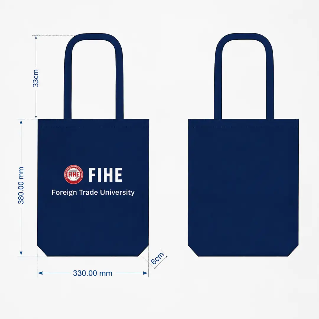 Túi Vải Canvas / Tote Xanh Than In Logo Doanh Nghiệp - Ảnh 2
