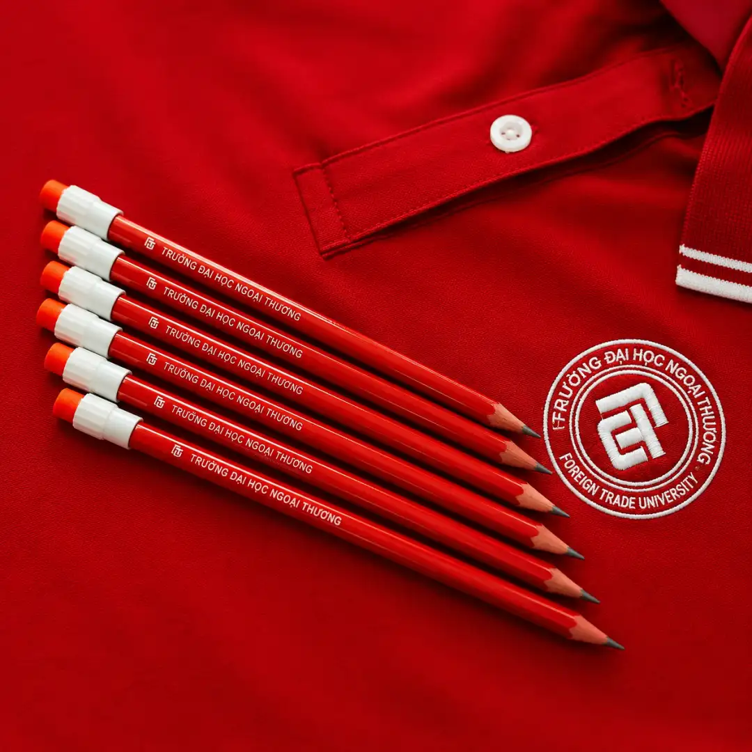 Bút Chì Gỗ Sơn Đỏ In/Khắc Logo