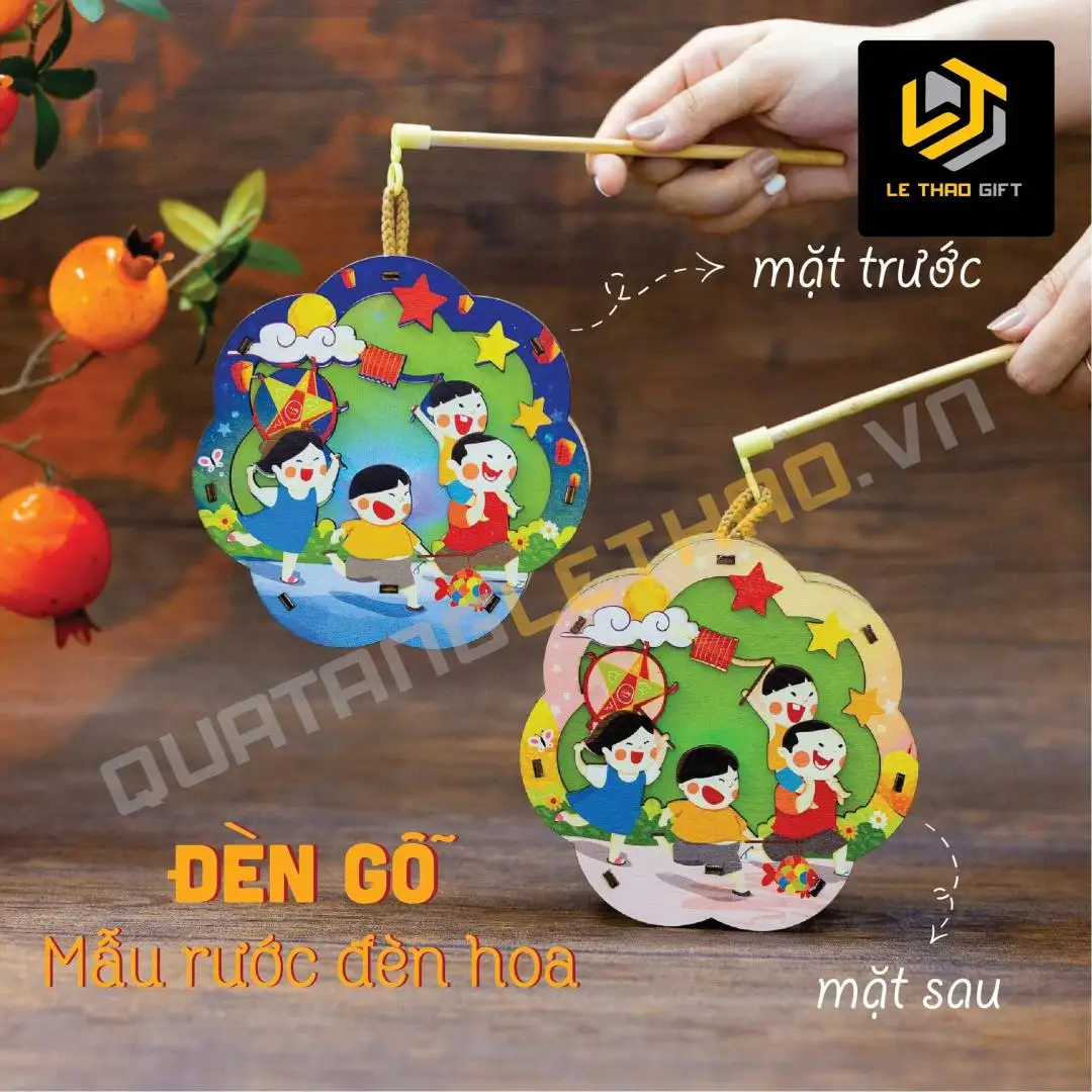 Đèn Gỗ Trung Thu In Hình Theo Yêu Cầu