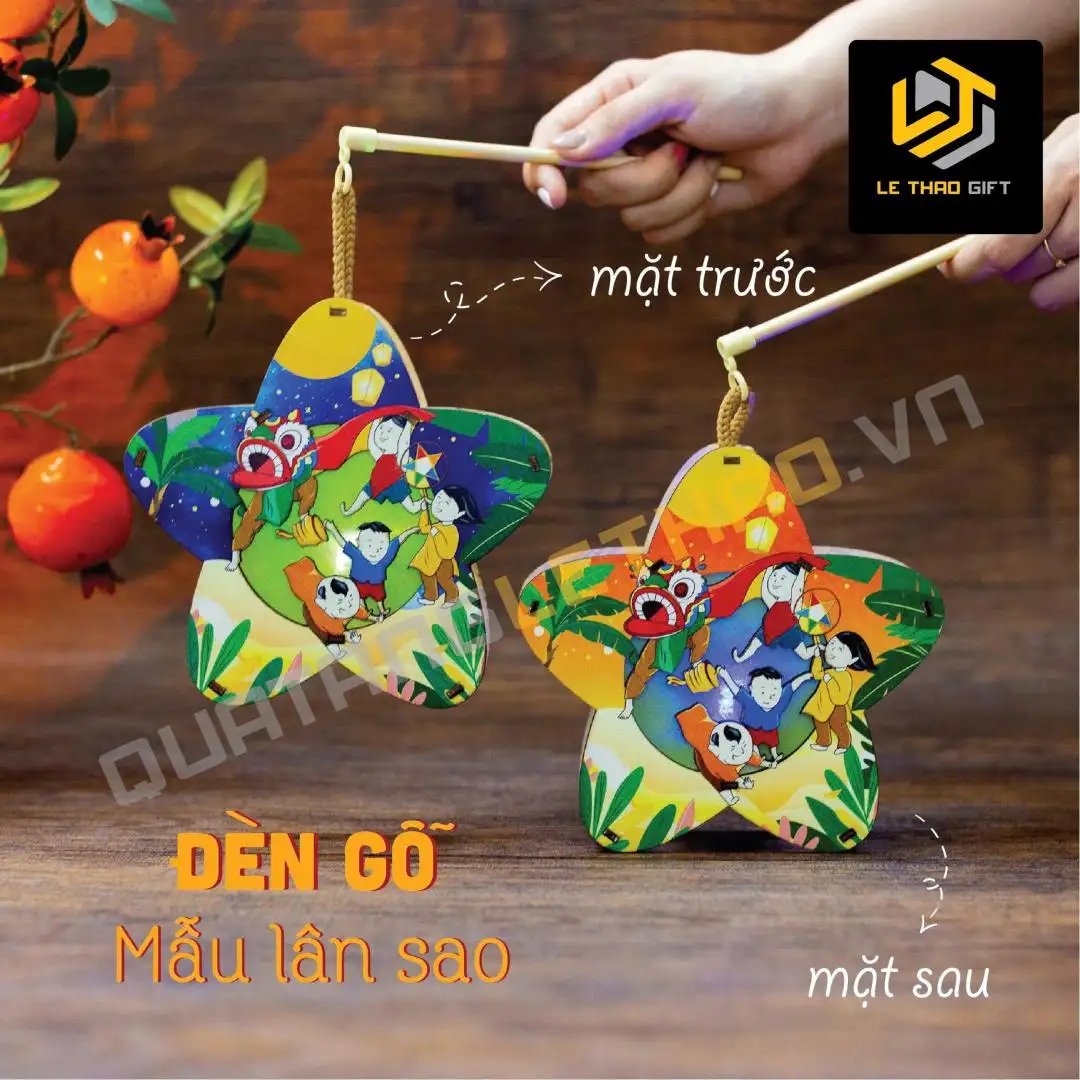 Đèn Gỗ Trung Thu In Hình Theo Yêu Cầu - Ảnh 2