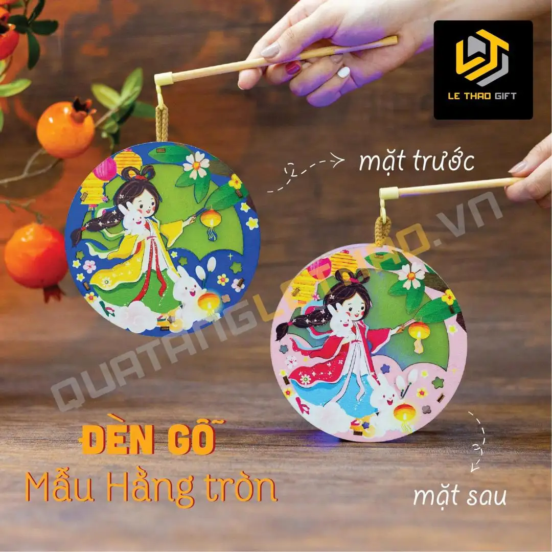 Đèn Gỗ Trung Thu In Hình Theo Yêu Cầu - Ảnh 3