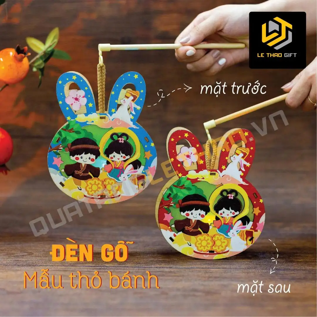 Đèn Gỗ Trung Thu In Hình Theo Yêu Cầu - Ảnh 4
