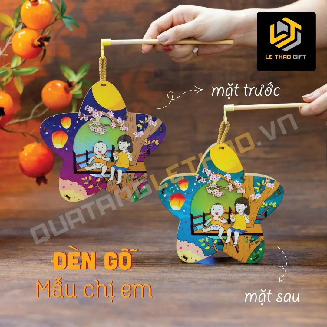Đèn Gỗ Trung Thu In Hình Theo Yêu Cầu - Ảnh 5