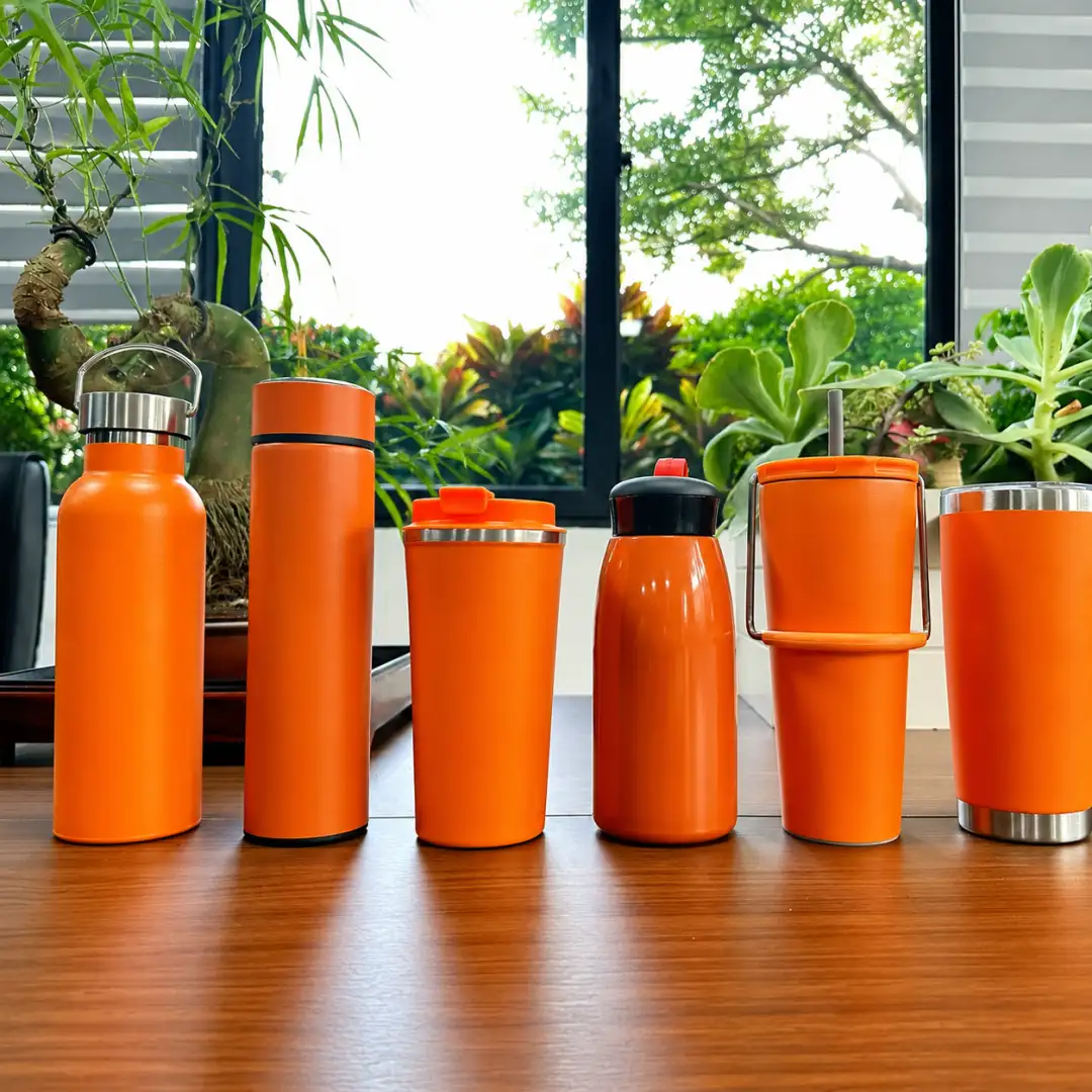 Bộ Quà Tặng Bình Giữ Nhiệt & Ly Sứ Cam Thương Hiệu In Logo Doanh Nghiệp - Ảnh 3