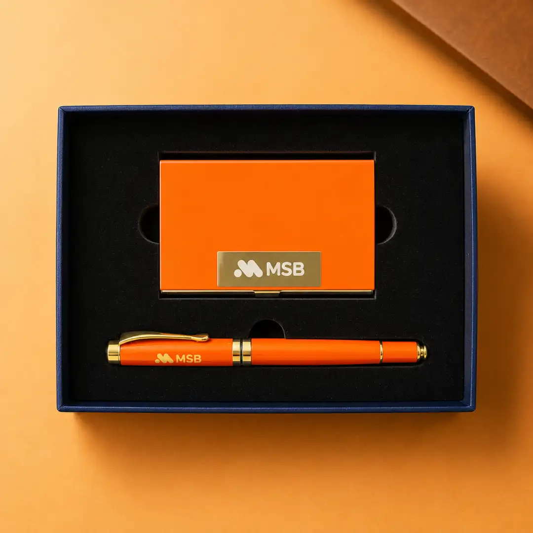 Bộ Quà Tặng Doanh Nghiệp Cao Cấp In Logo (Sổ, Bình Giữ Nhiệt, Bút, Hộp Danh Thiếp) - Ảnh 3